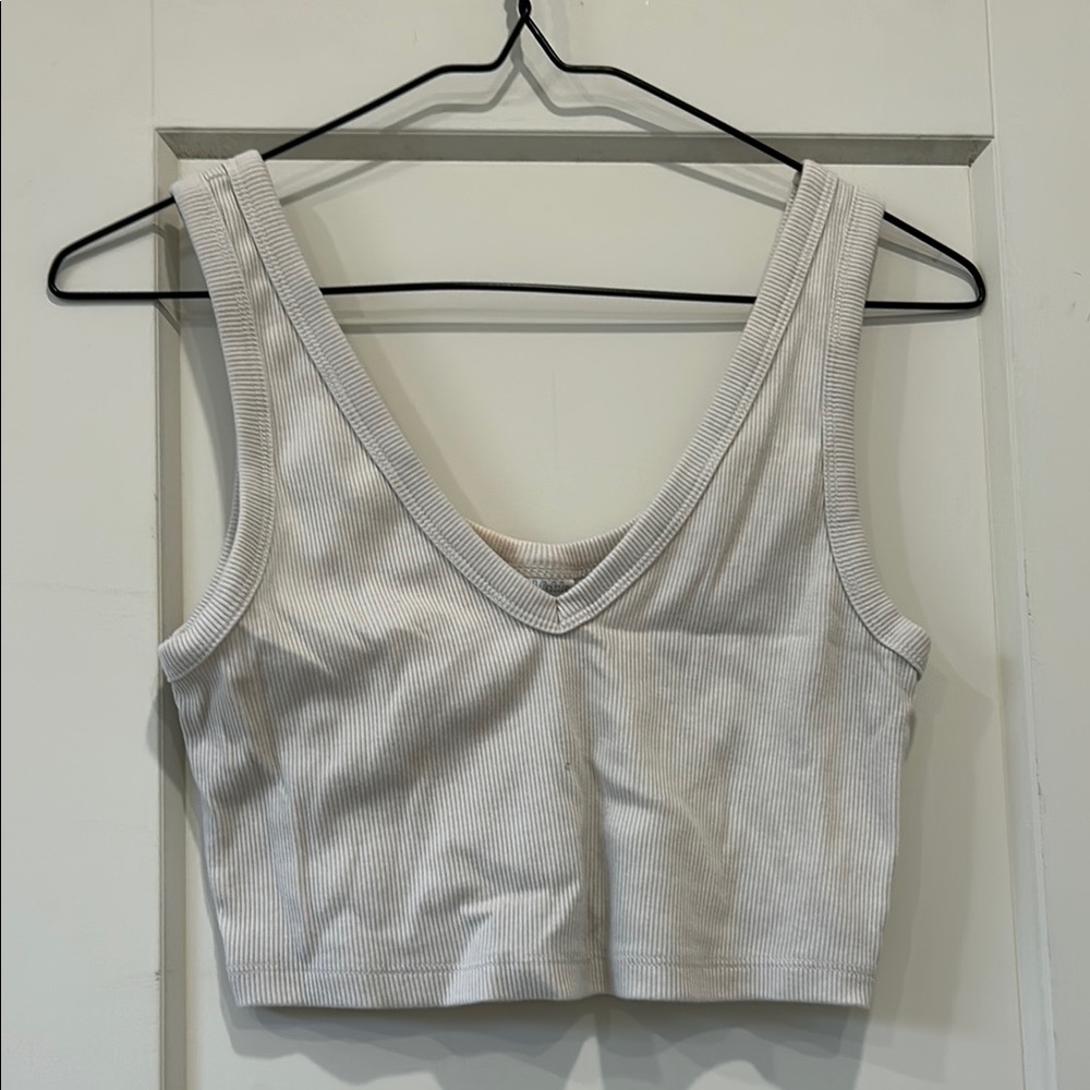 Ribbed Cream Tank Top